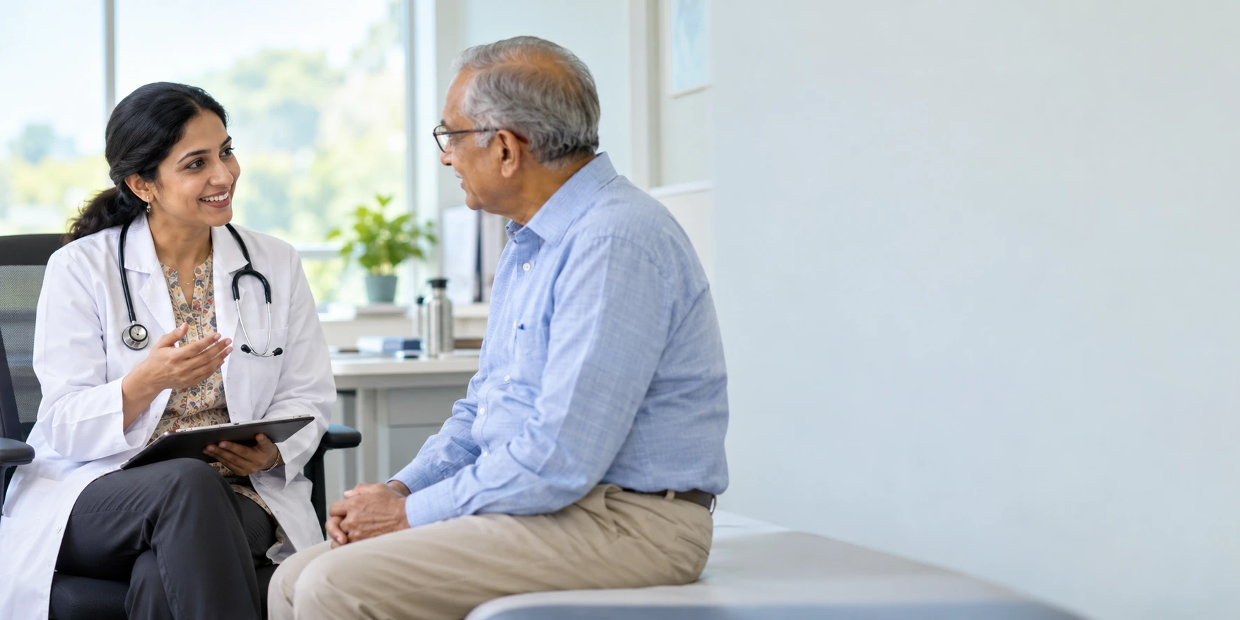 Representative lifestyle image of a doctor consulting a patient